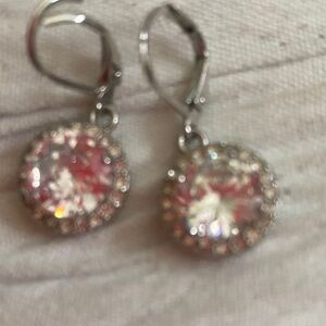 Elegant Pink Crystal Drop Earrings